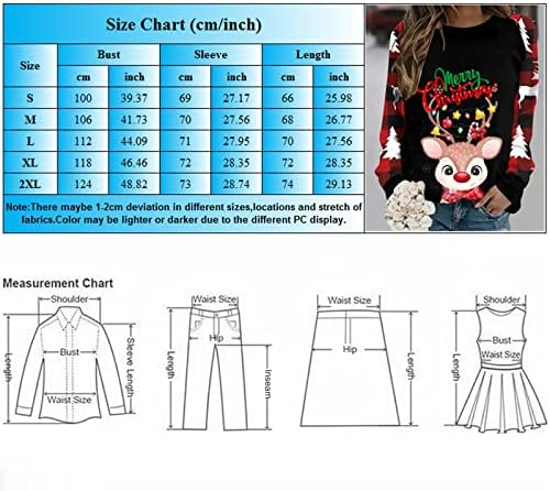 Trendy Dukseri za žene 2022 Božićni Xmas Elk tiskani dugi rukavi Comfy Dressy Top Tees Funny majica