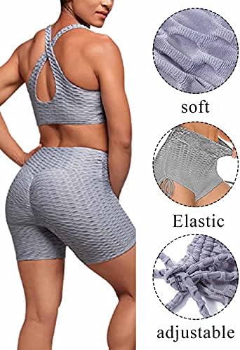 Zeelina Buttling Difting Yoga kratke hlače Visoke stružne kratke hlače za žene Tummy Control gamaše Ruched Workout Trčevi
