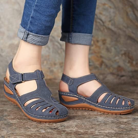 Ženske sandale Europska američka vintage plus veličina lagana udubljena mekane jedine neklizajuće cipele na plaži