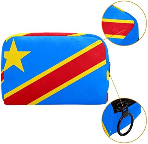 Tbouobt kozmetičke torbe za šminke za žene, male šminkerne torbe za šminku, zastava Kongo