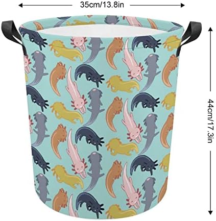Slatka Axolotl korpa za pranje veša sklopiva visoka korpa za odeću sa ručkama torba za odlaganje
