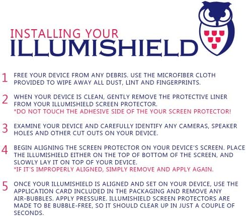Illumishield zaštitnik ekrana kompatibilan sa Samsung Galaxy Note Clear HD štitom protiv mjehurića i pet filmom protiv otiska prsta