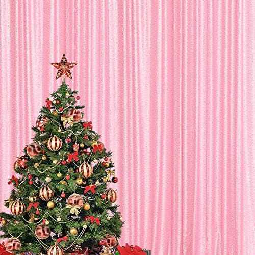 4×7ft Pink Sequin pozadina za pozadinu, pozadina za fotografiju svjetlucave zavjese pozadina tkanine za dekor božićnih Vjenčanja