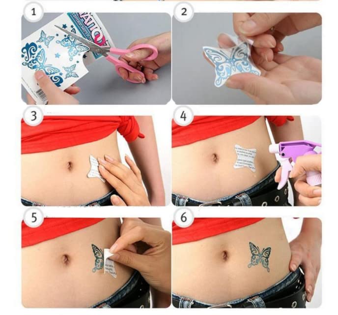 JJKUN 8 listova ljubičasta leptira vodootporna privremena tetovaža Muškarci Kozmetički životinje Temporalici za žene Flash tetovaže