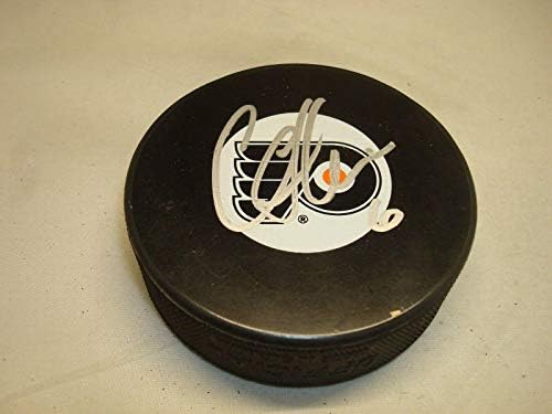Chris Therien potpisao Philadelphia Flyers Hockey Puck sa autogramom 1A-autogramom NHL Paks