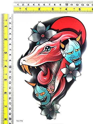 Parita Big Tattoos Snake & Hannya Oni maska ​​crtana tetovaža lažna karoserija za djecu i odrasle rođendanski pribor naljepnica Old