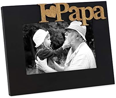 Isaac Jacobs Osjećaj crnog drveta Volim papa / i heart tata okvir za slike, 4x6 inčni, foto poklon za tate, djed, obitelj, displej