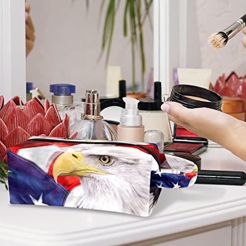 Tbouobt kozmetičke torbe, futrola za šminke, vreća za šminke za toaletne potrepštine, američka američka zastava Eagle