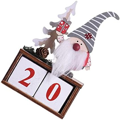 jojofuny 5 sets Center Desktop Handmade Božić Poklon Perpetual Santa Countdown Snata Christmasn Holiday Office Desk kalendar Party priručnik Drvo zalihe blokovi za Claus stol
