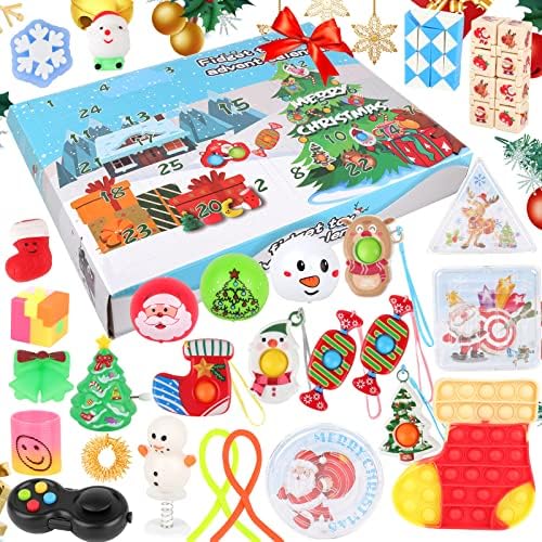 Fidget Advent Calendar 2022 - 24 dana iznenađenja Fidget Toys Bulk. Adventski kalendar za djecu. Božić Countdown kalendari za djecu-Adventski