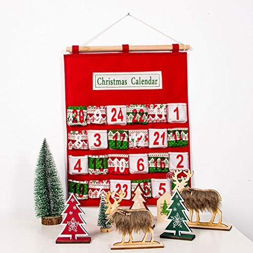 Advent Calendar Božić odbrojavanje tkanina džepovi Božić viseći ukrasi ukras za dom 24 dana odbrojavanje kalendar