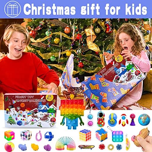 2022 Božić Advent Calendar Fidget Pack, 24-Dnevni kalendar odbrojavanja Dimple Sensory Fidget Toys Anxiety Relief Surprise Gifts Boxes