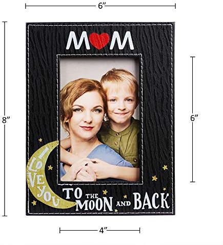 Xjf mama okvir za slike, mama volim vas na Mjesec i nazad, 4 x 6 okvir za sliku za mamu, rođendanski poklon za mamu od sina kćeri,