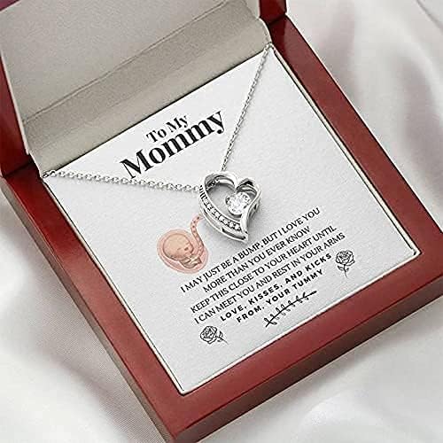 Mojoj mami, zauvijek volim ogrlicu, poklon za mamom iz tvog trbuha, majčin dan, majčin dan, rođendan, božić, savršena trudnoća poklon ručno rađene ogrlice, obljetnice, jedna veličina