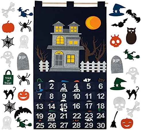 KAJ Decor Countdown to Halloween Advent Calendar za upotrebu kod kuće, škole, učionice, Ureda za upotrebu na vratima ili zidu sa 30