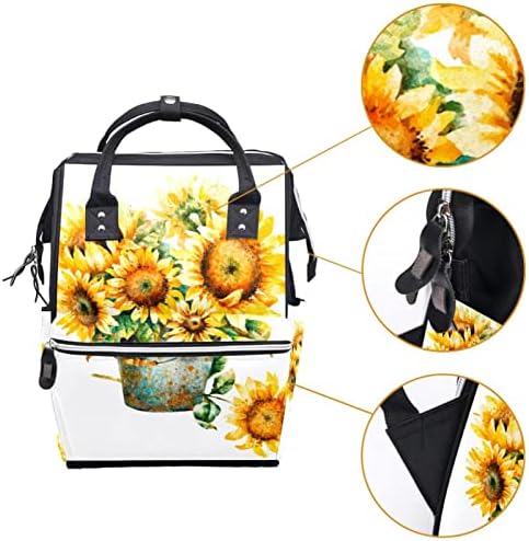 Guerotkr Travel Backpack, Bag od pelena, Backpack Pelenerine, žuti uzorak cvijeća suncokreta
