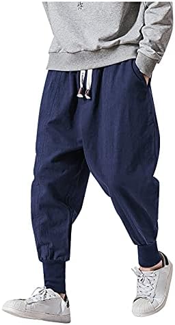 Ubst muške kante harem hlače pamučne platnene crtež vrećice rastezanje joga pantalone casual joggers konusne hlače
