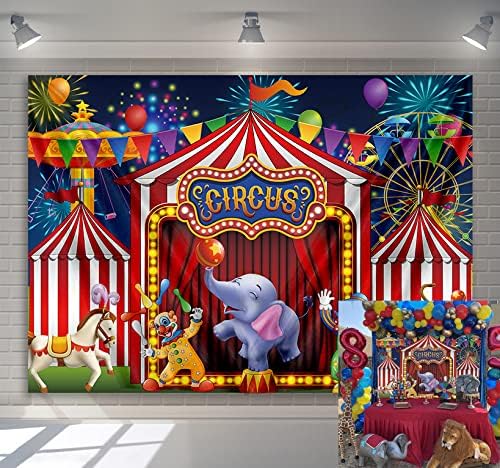 Gya Crveni cirkus Backdrop zabavni park šatori Stratus Igralište Karneval Karnela Kids Boy Girl 1. prva rođendanska zabava Pozadina