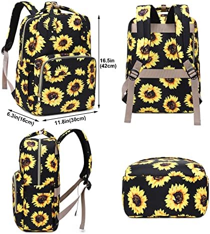 Kouxunt Sunflower laptop ruksak na fakultetu Book torback za žene djevojke, putni ruksak 15,6 inčni ruksaci računara