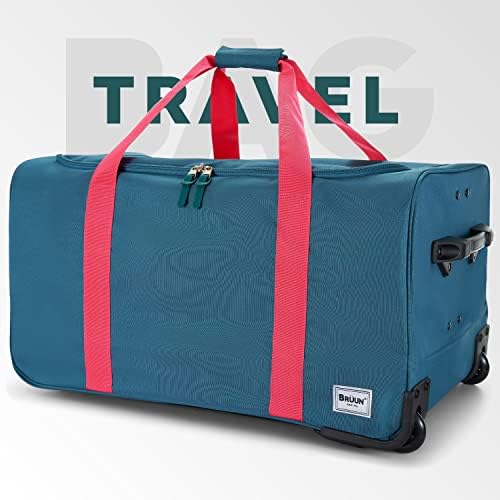 BRÜUN torba velike veličine sa zaštitnim poklopcem – nosač za valjanje snova u boji Teal sa stalkom za odjeću i točkovima za putovanja-dizajniran