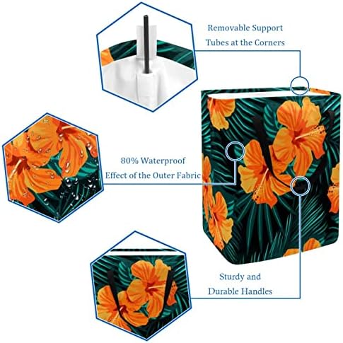 Blossom Tropical Flower with Leaves Print sklopiva korpa za veš, 60L vodootporne korpe za veš kanta za veš igračke skladište za spavaonicu