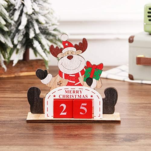 PRETYZOOM Božić odbrojavanje kalendar Božić drveni Advent Kalendar broj Datum drveni blokovi Božić Desktop kalendari za Božić Home