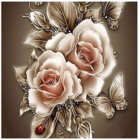 Bijeli Retro cvijet ruže puna bušilica 5D dijamantski komplet za farbanje vještački dijamant vez Dijamantska slika zidna slika Kućni