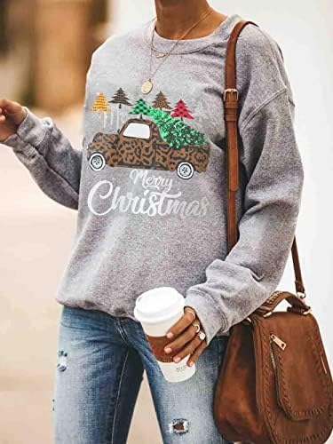 Retsugo ženski veseli božićni duks smiješni božićni stablo Grafički pulover casual bluza vrhova