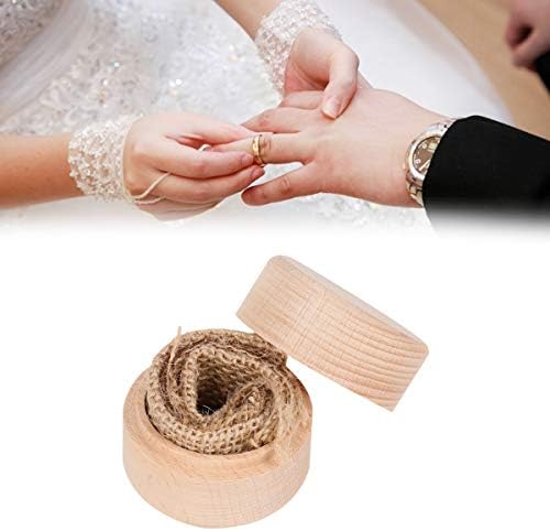 VALICLUD Vintage Drveni okrugli prsten kutija za vjenčanje za vjenčanje rustikalni prsten kutija za prsten za prsten