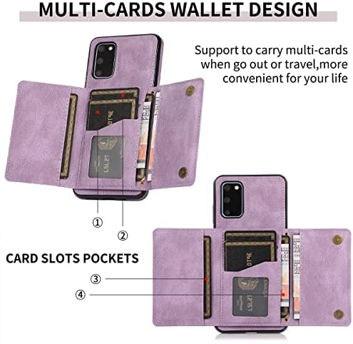 Dizajn za Samsung Galaxy S20 Fe 4g/5g novčanik slučaj sa kaljenog stakla Zaštita ekrana PU Koža držač kreditne kartice Slot kućišta