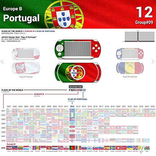 Sony PSP-E1000 / E1004 Dizajn kože Zastava Portugala Naljepnica za naljepnicu za PSP-E1000 / E1004