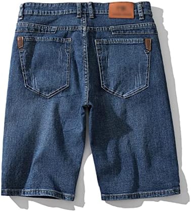 Dgkaxiyahm Muške ravne noge Regularne FIT Denimne kratke hlače Srednji struk za prašan Jean s kratkim džepom Basic Zip Moto kratak