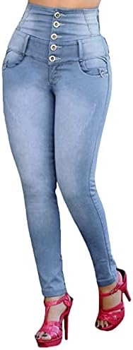 Jeans visokog struka Skinny Stretch klasične duge traperice traperice Dnevne hlače Džebote ženske bootcut traperice