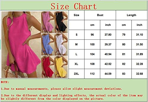 Nxxyeel Ženske ljetne haljine 2022 Scallop Trim pamučna posteljina haljina za pamučnu haljinu Sunderss Mini kratka haljina