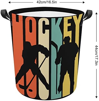 Igrači hokeja na ledu u stilu 1970-a sklopiva korpa za veš korpa za veš sa ručkama kanta za pranje prljava torba za odeću za Studentski