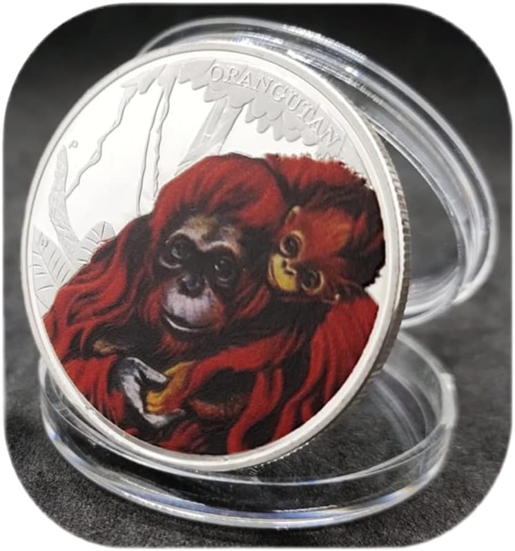 Orangutan Komemorativni novčići za životinje Kovanice Srebrni kovanice Metal Lucky Coins Pokloni Darov Darov