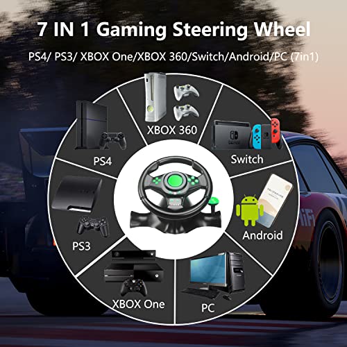 SZYUYU Racing volan sa pedalima / veslačkim mjenjačem i vibracijama za PS4 / PS3 / Xbox One / Xbox 360 / prekidač / Android / PC trkački