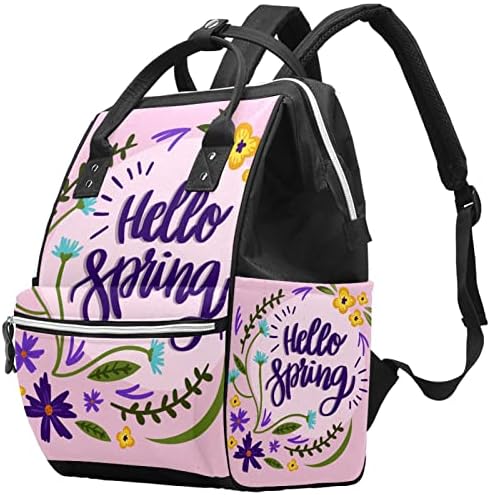 Guerotkr putni ruksak, vrećice za pelene, ruksak pelena, zdravo proljeće ljubičaste cvijeće listova