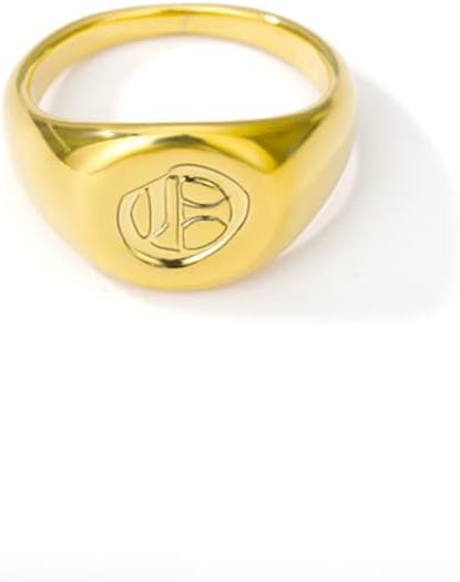 T3Store minimalistički nakit Retro inicijali prsten za muškarce žene A-Z Staroengleska slova natpisna pločica prstenovi Zlatna dama-zlatna-boja-8-67143