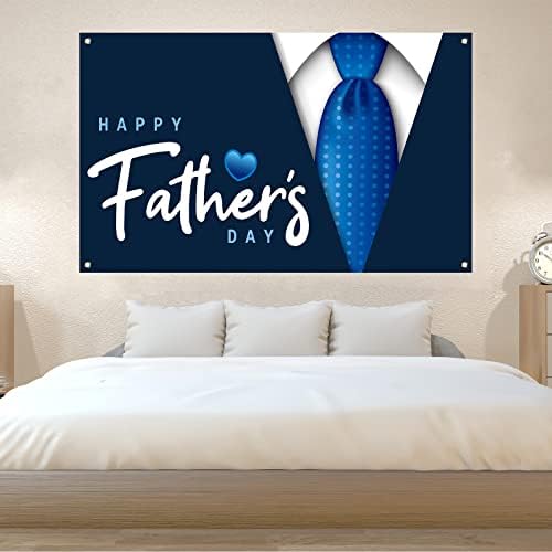 Happy Fathers Day Backdrop First Fathers Day Flag Banner Blue Necktie Super tata family party dekoracija i potrepštine za dom i Party-71×43
