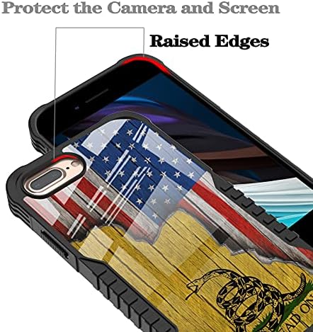 Slučaj iPhone 8 Plus, ne gazi mi američka američka zastava Retro iPhone 7 plus kućišta, PC zaštita za povratnu ploču + ​​mekani silikonski