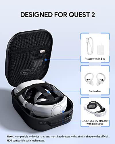 Aubika Nosionica za meta / oculus Quest 2 / Pico 4, kompatibilan sa elitnim / baterijskim dodacima za slušalice, tvrdog putne futrole