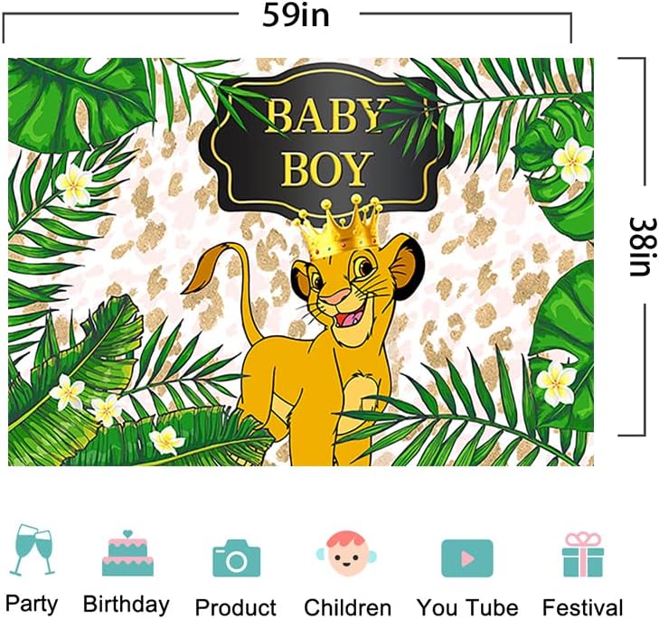 Jungle Safari Baby Kralj lavova pozadina za Spol Otkrijte potrepštine za zabavu Baby Boy Baby Shower Banner za uređenje rođendanske