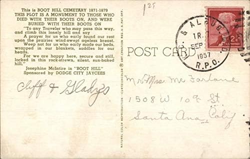 Groblje Boot Hill Dodge City, Kansas KS originalna Vintage razglednica 1957