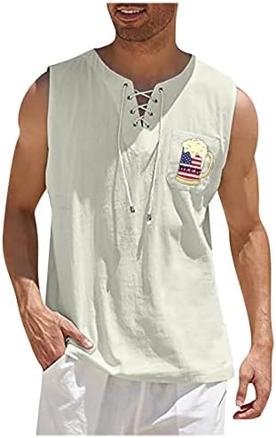 Plus size Fit makele bez rukava muškarci sa džepovima Festival bluza tanki udobni slogan vintage v bluze za večeru
