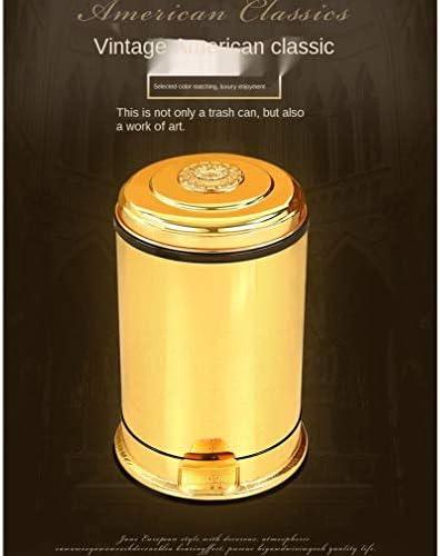 Renslat Golden Pedal Metal Kan za smeće Hotel Villa Kuhinja Dnevna soba Kupaonica Natkrivena kantu za smeće