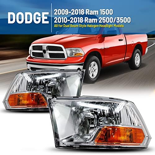 Prednja svjetla kompatibilna za Dodge Ram 1500 2009-2018 Ram 2500 3500 2010-2018 glavne lampe sklop vozača zamjena putničkih svjetla