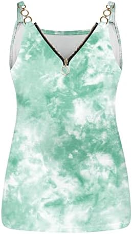 Tech Pack Ženski Tank Tops Summer Casual Sleeveless Shirts V Neck Womens Tops Zipper Shirts Plus Size Shirt