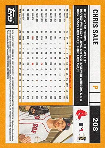 2020 TOPPS Arhiva 208 Chris Prodaja Baseball Card Boston Red Sox