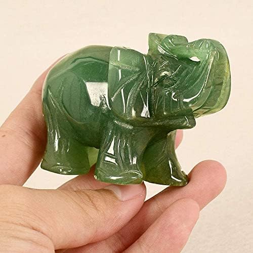 1pc mini slonova statua, isklesani slon žad kameni ručni rezbareni aventurin figurinski dekor, prirodno zeleno slonovo statue